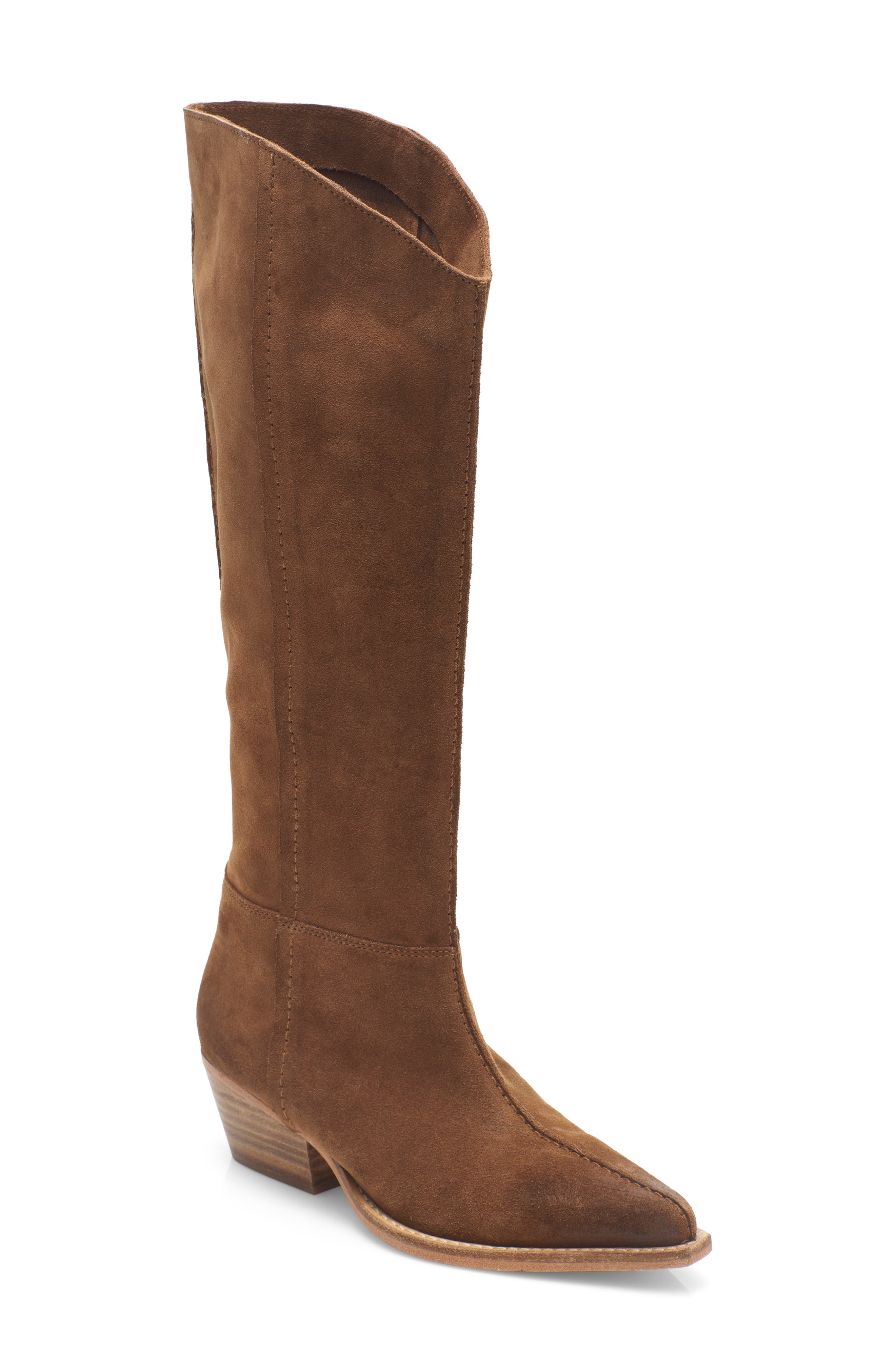 brown mid calf boots womens