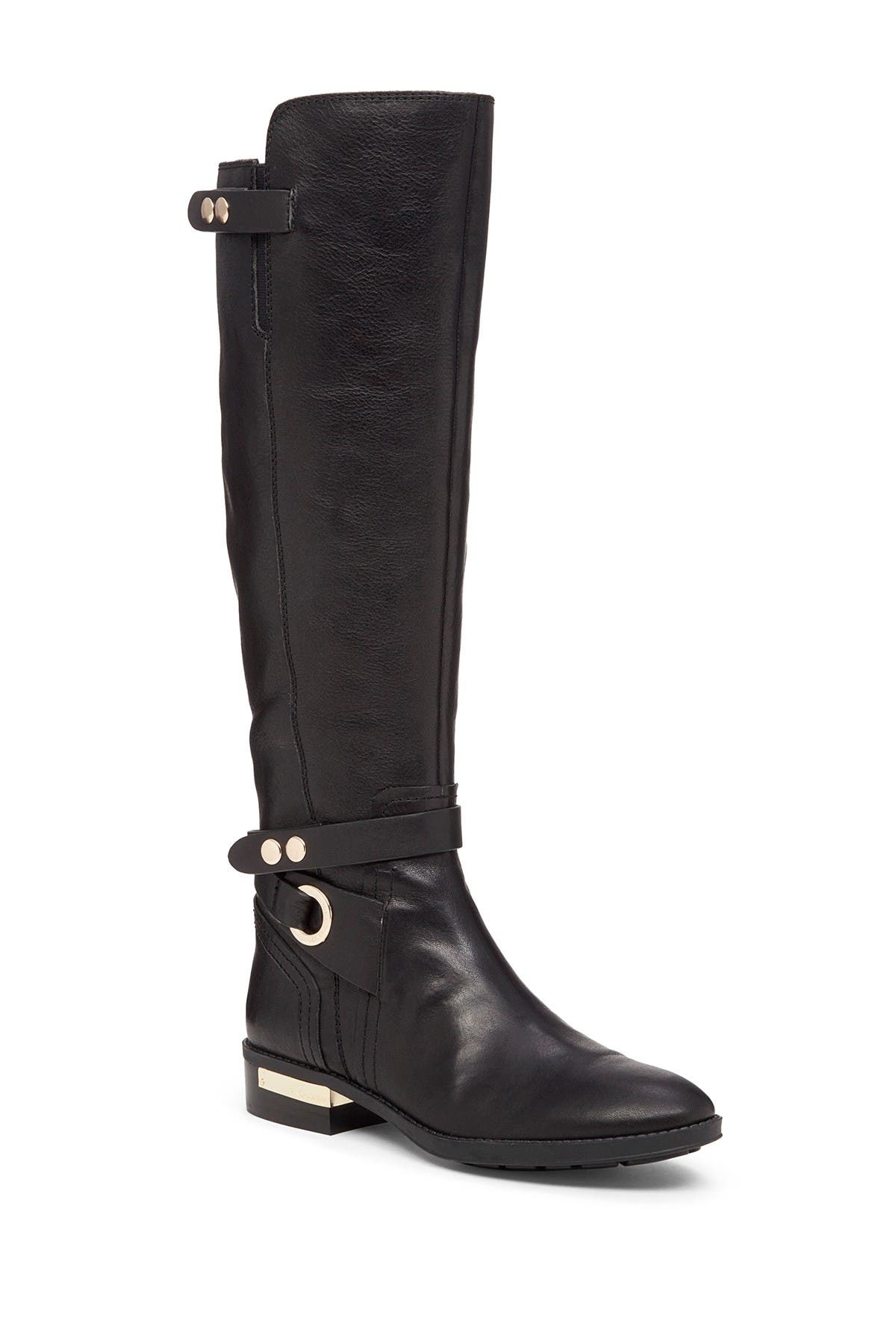Tall Buckled Leather Riding Boot 