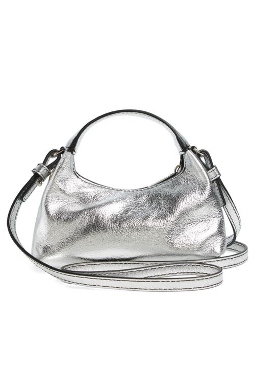 Shop Off-white Micro Arcade Metallic Leather Crossbody Bag In 7200 Silver