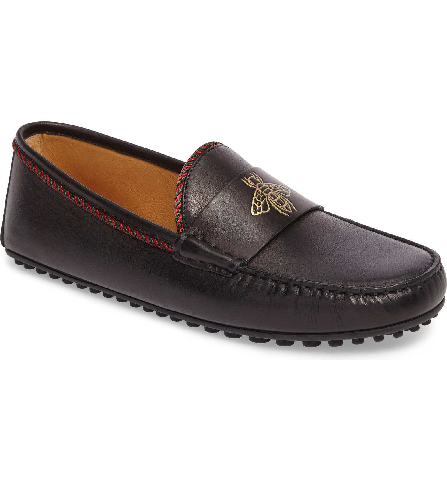 Gucci Bee Leather Driving Shoe (Men) | Nordstrom