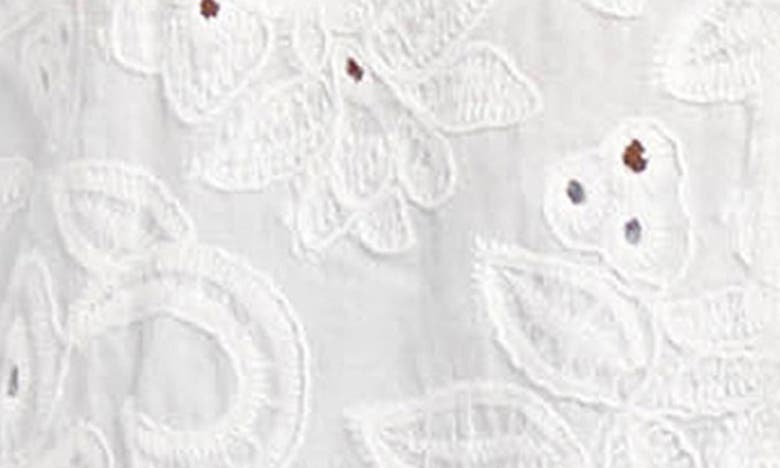 Shop Karen Kane Floral Embroidered Short Sleeve Peasant Blouse In Off White