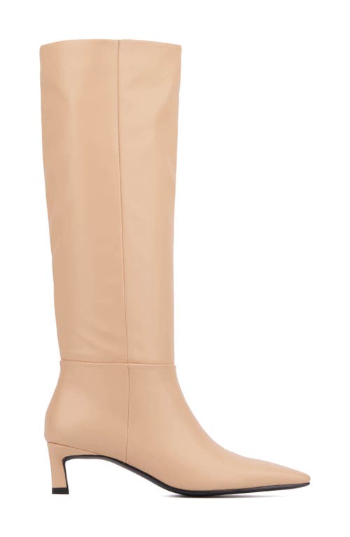 Torgeis Edeline Kitten Heel Tall Boot In Beige