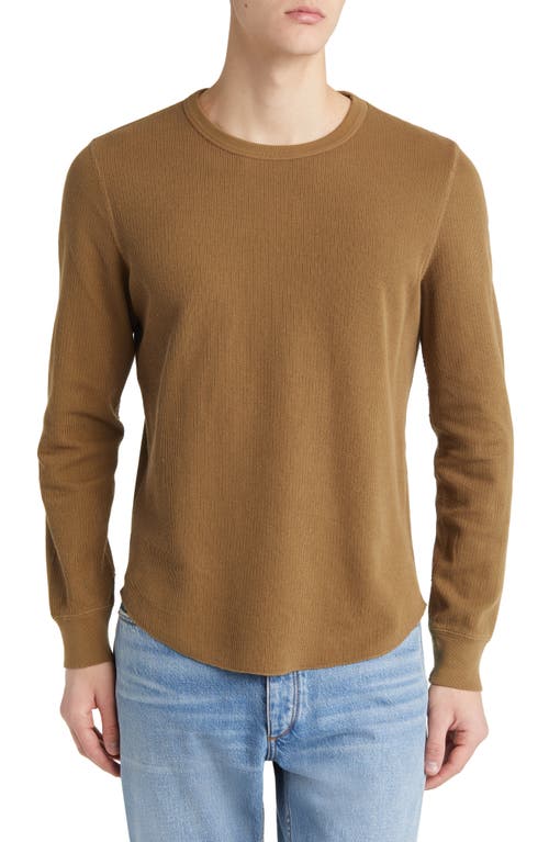 Thermal Knit Cotton T-Shirt in Spice