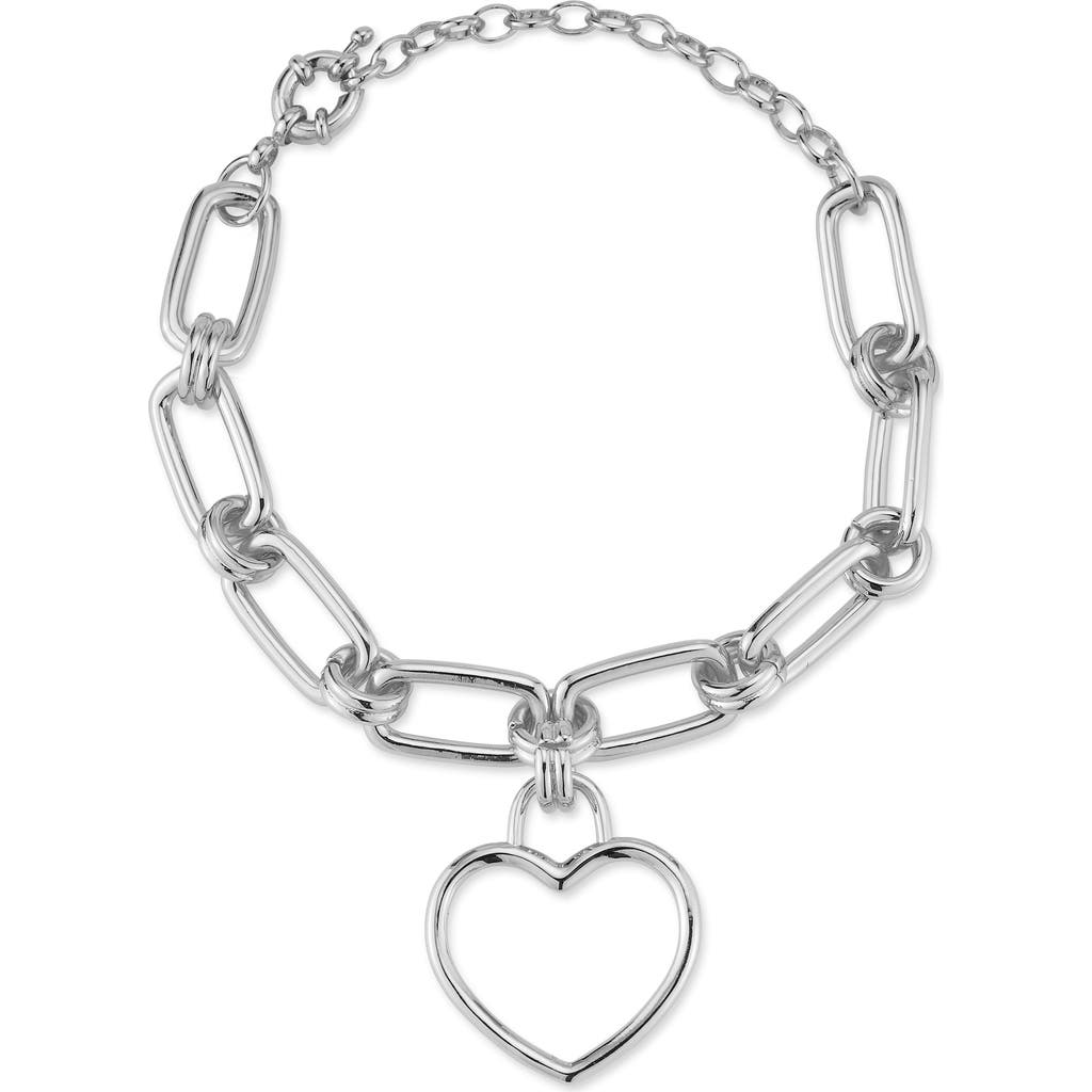 CHLOE & MADISON CHLOE AND MADISON OPEN HEART CHAIN LINK BRACELET