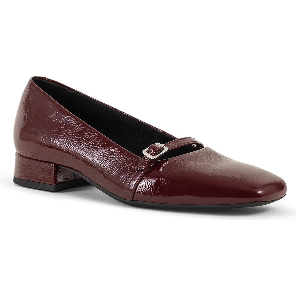 Vagabond Shoemakers Women's Debbi Square Toe Buckle Detail Flats In Cherry