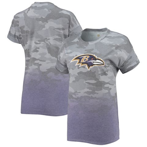 Juniors Gray/Black Las Vegas Raiders Beth Camo Dip-Dye T-Shirt