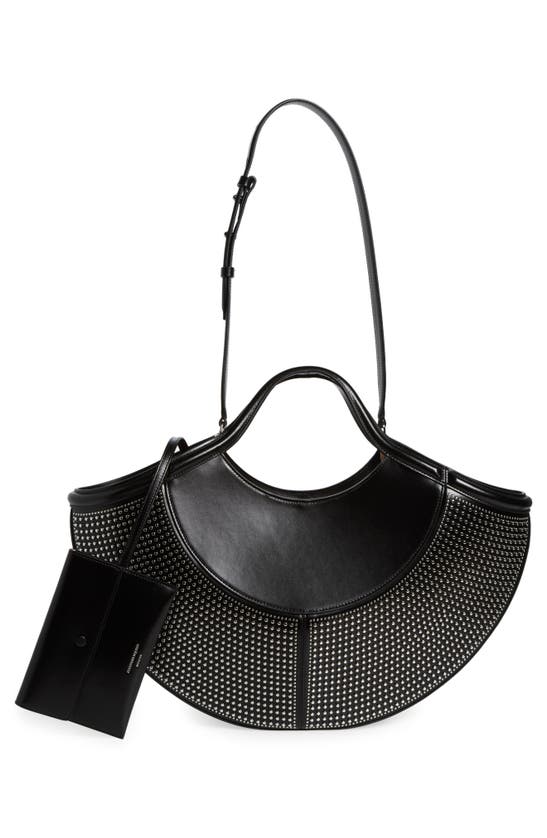 Shop Alexander Mcqueen The Cove Stud Leather Tote In Black