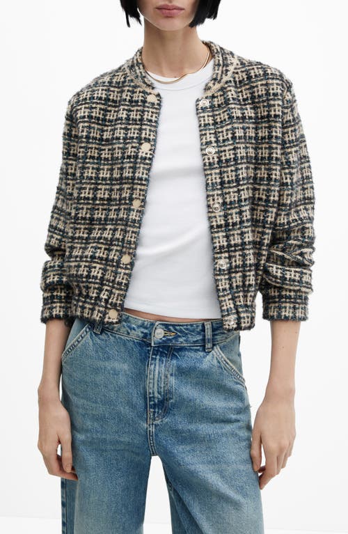 MANGO Dolors Tweed Jacket in Navy at Nordstrom, Size Xx-Small