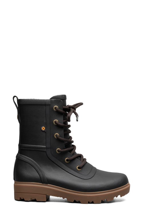 Bogs Holly Lace-up Waterproof Rain Boot In Black