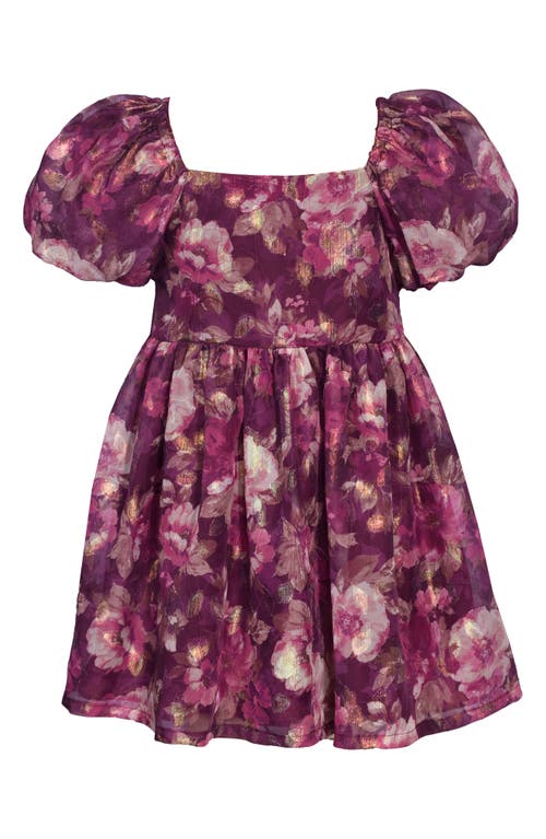 IRIS & IVY IRIS & IVY KIDS' FLORAL PUFF SLEEVE CHIFFON PARTY DRESS 