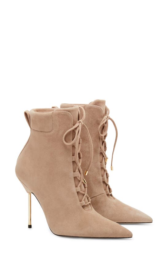 Good American Women's Scandal Lace Up High Heel Booties In Stone | ModeSens