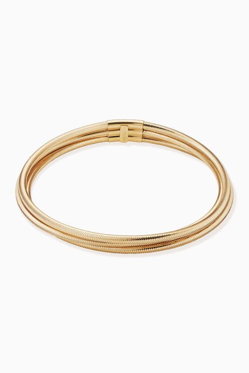 Oradina 14k Yellow Gold Mesh Glamour Stack Bracelet In Yellow Gold