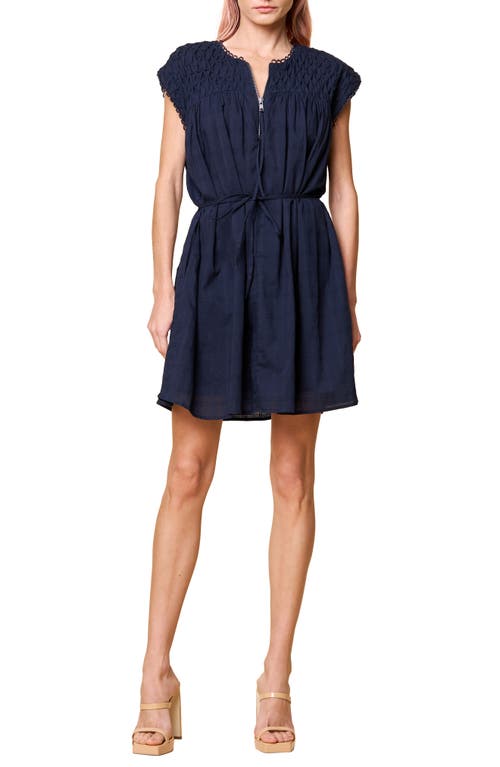 Shop Ciebon Eden Tie Waist Minidress In Navy