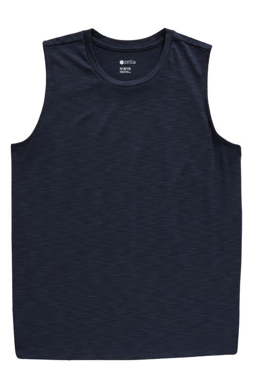 zella Kids' Perform Train Slub Tank Top in Navy Eclipse