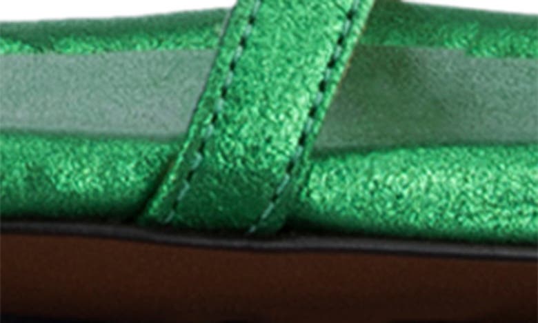 Shop Frame Le Ozzie Ankle Wrap Sandal In Bright Peridot Metallic