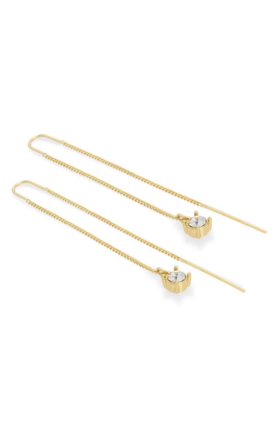 Shop Allsaints Crystal Drop Threader Earrings In Gold