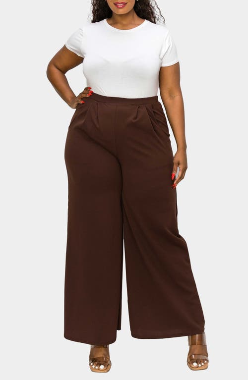 Shop L I V D Rachel Pocket High Waist Wide Leg Pants In Light Brown