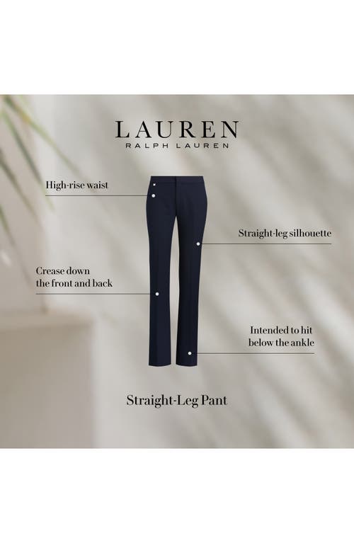 Shop Lauren Ralph Lauren Straight Leg Pants In Navy