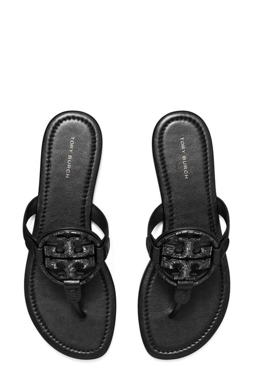 Shop Tory Burch Miller Deco Thong Sandal In Perfect Black