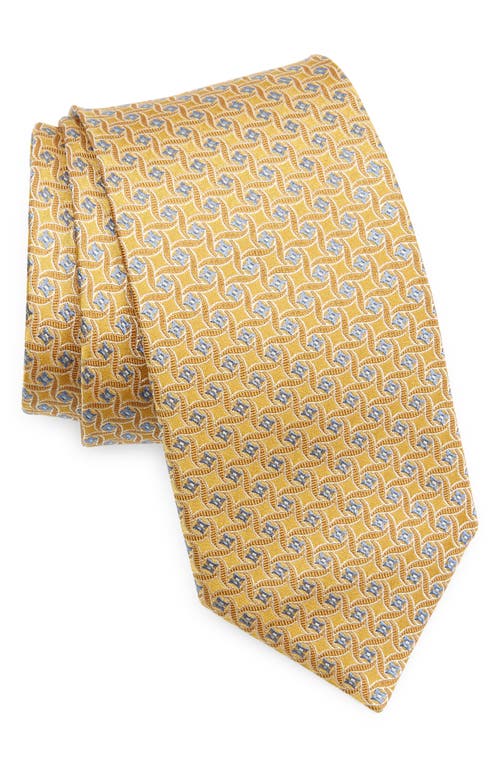 Eton Spiral Silk Tie in Yellow