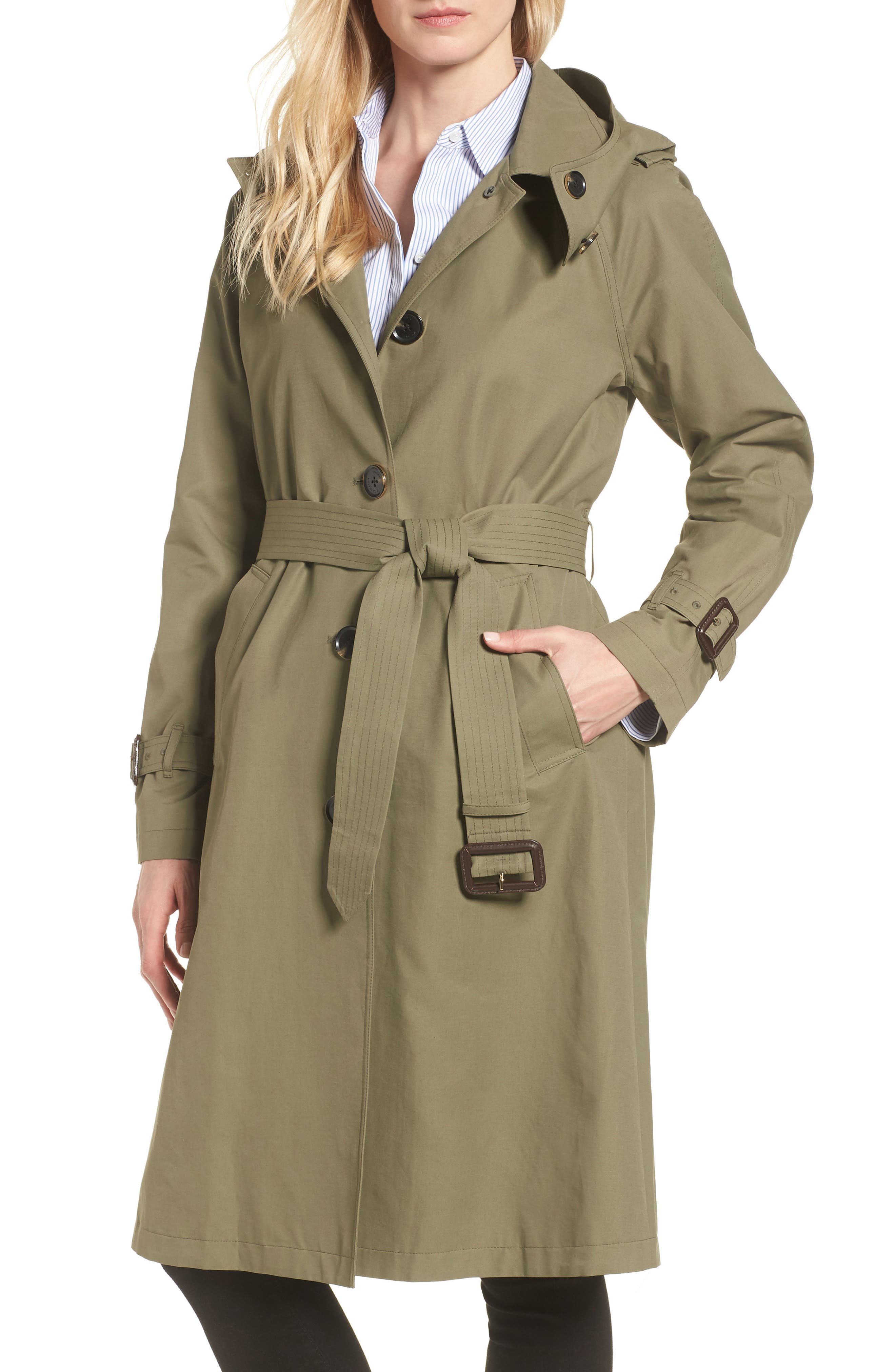 MICHAEL Michael Kors Hooded Trench Coat Nordstrom
