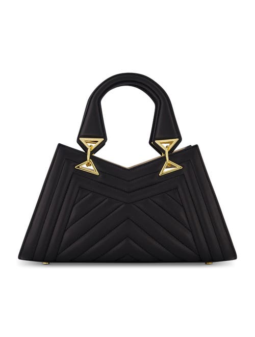 Mac Duggal Quilted Napa Leather Angular Handbag In Black