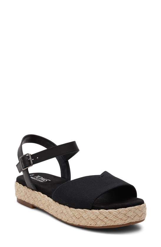 Shop Toms Abby Flatform Espadrille Sandal In Black