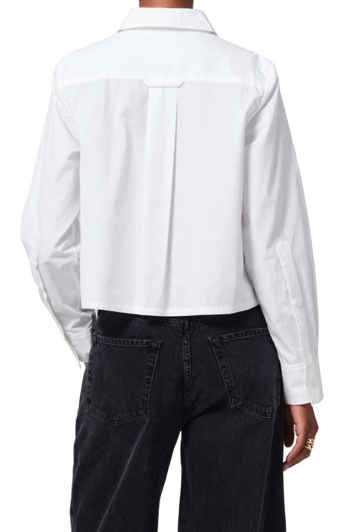 Shop Citizens Of Humanity Fino Boxy Crop Cotton Tuxedo Shirt In White