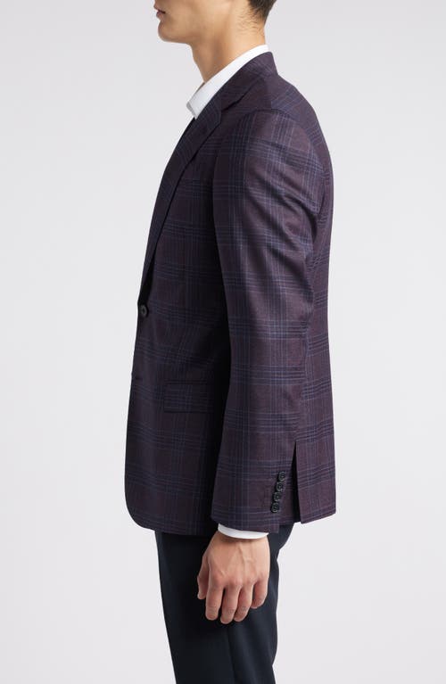 Shop Emporio Armani Plaid Wool Sport Coat In Wine