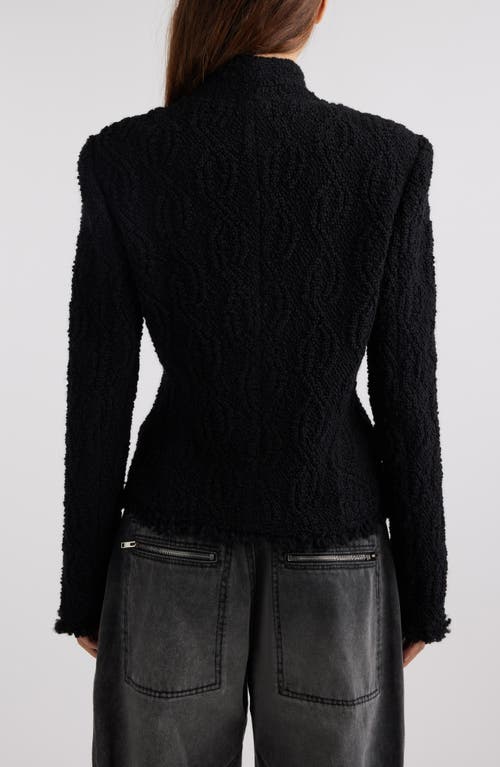 Shop Isabel Marant Loyana Wool Blend Bouclé Sweater Jacket In Black