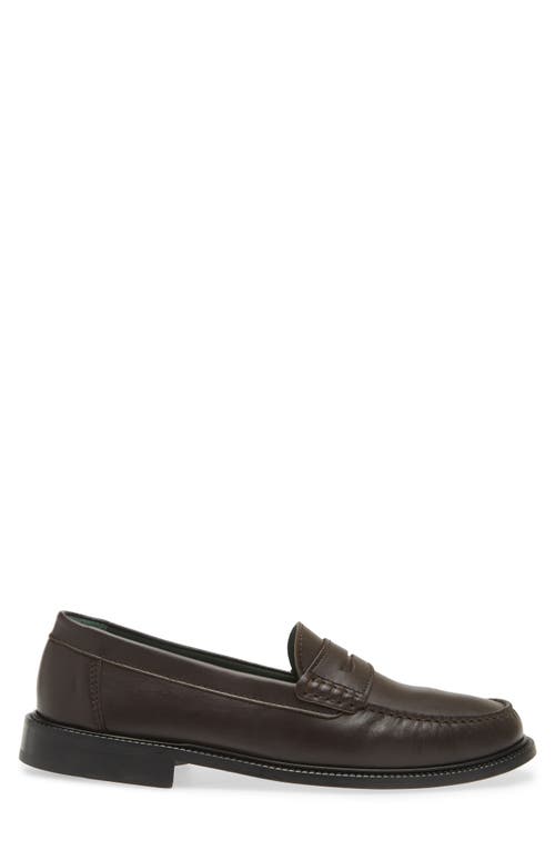 Shop Vinny's Yardee Penny Loafer In Brown Nappa Leather