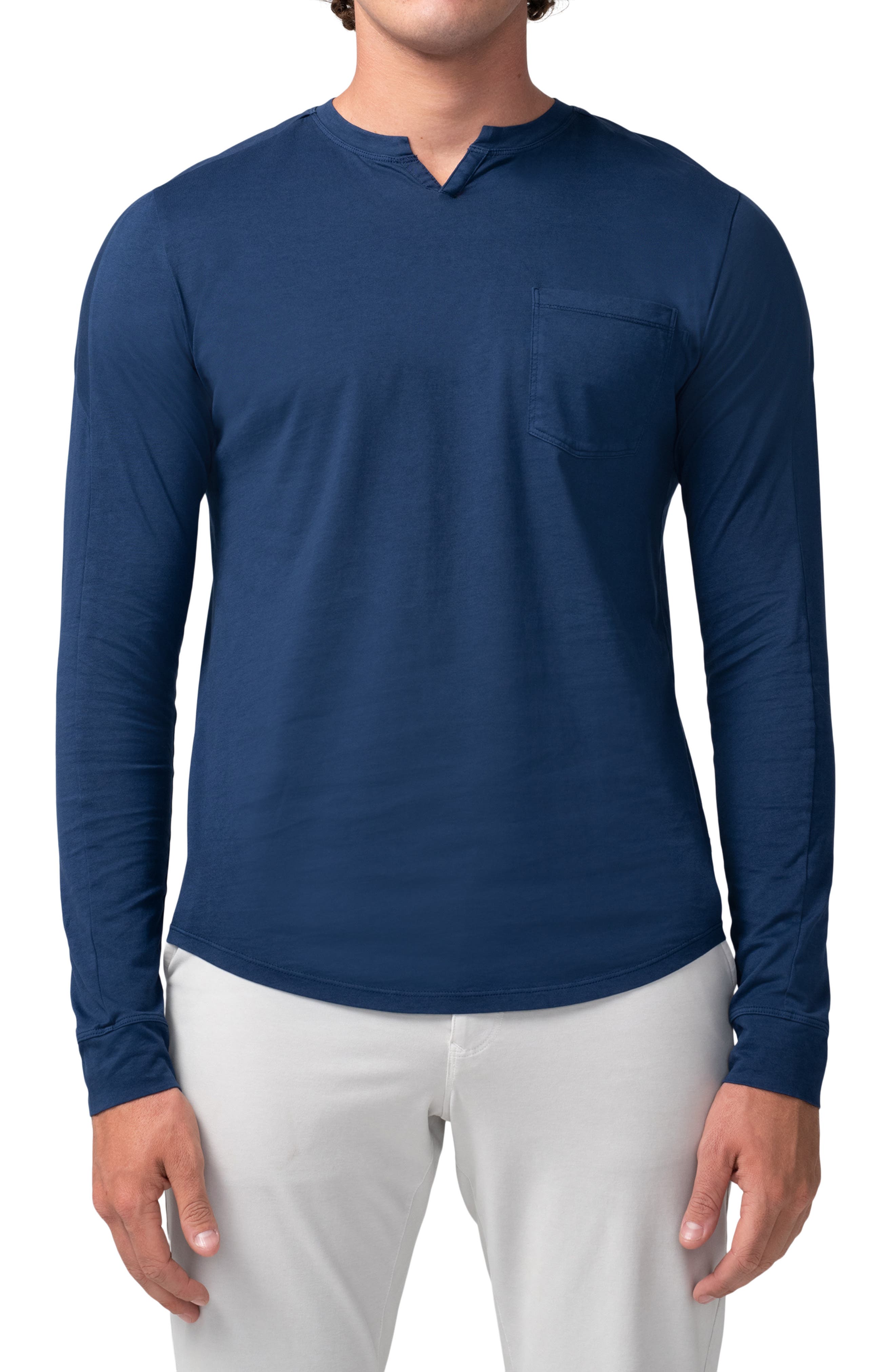 V-Neck 100% Cotton Lower East Long-Sleeved Mens Shirts Pack of 5