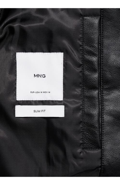 MANGO MANGO FAUX LEATHER ZIP JACKET 