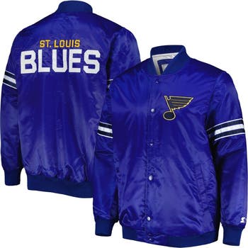 St. Louis Blues Starter Pick & Roll Satin Full-Snap Varsity Jacket - Blue