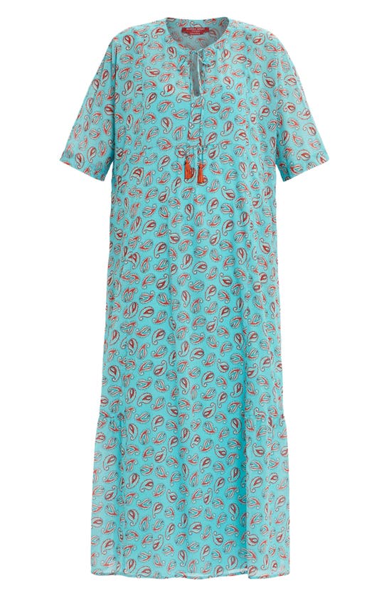 Shop Marina Rinaldi Timor Paisley Cotton Maxi Dress In Turquoise