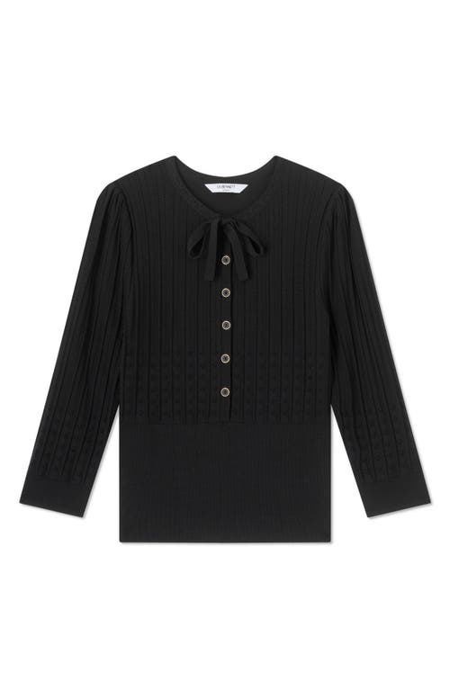 Shop Lk Bennett Freida Pointelle Cardigan In Black