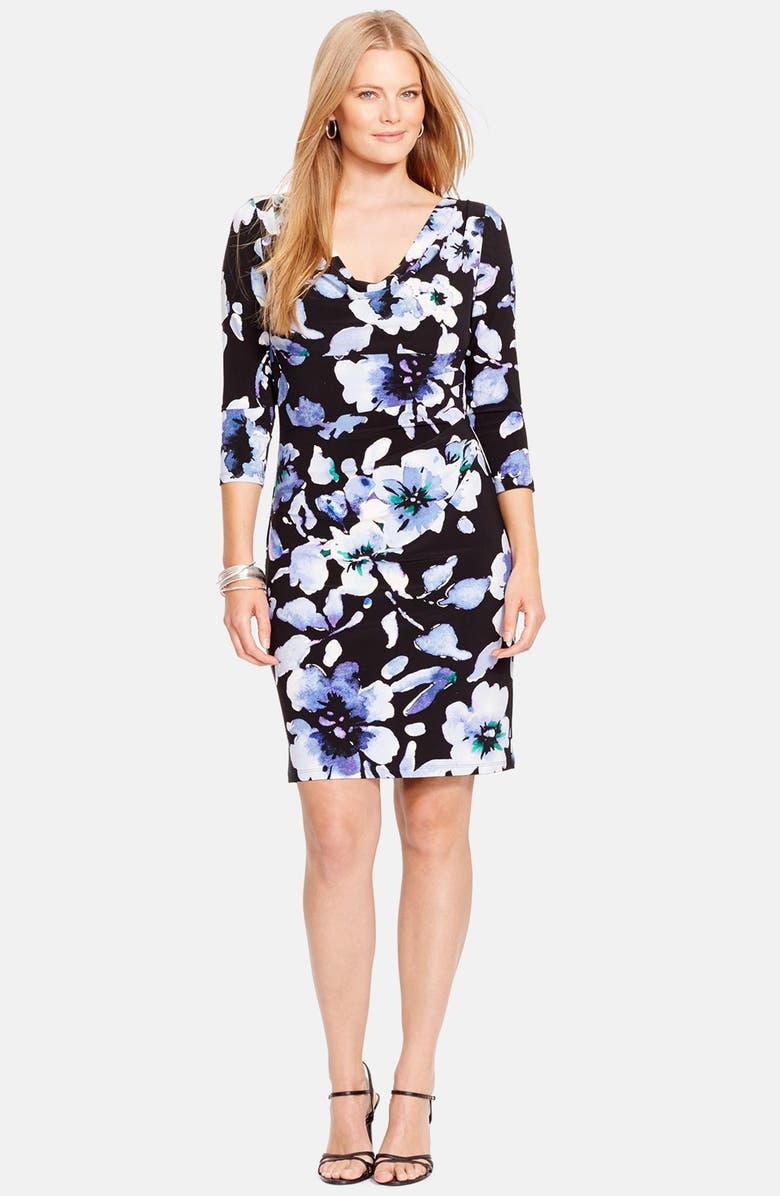 Lauren Ralph Lauren Cowl Neck Jersey Sheath Dress (Plus Size) | Nordstrom