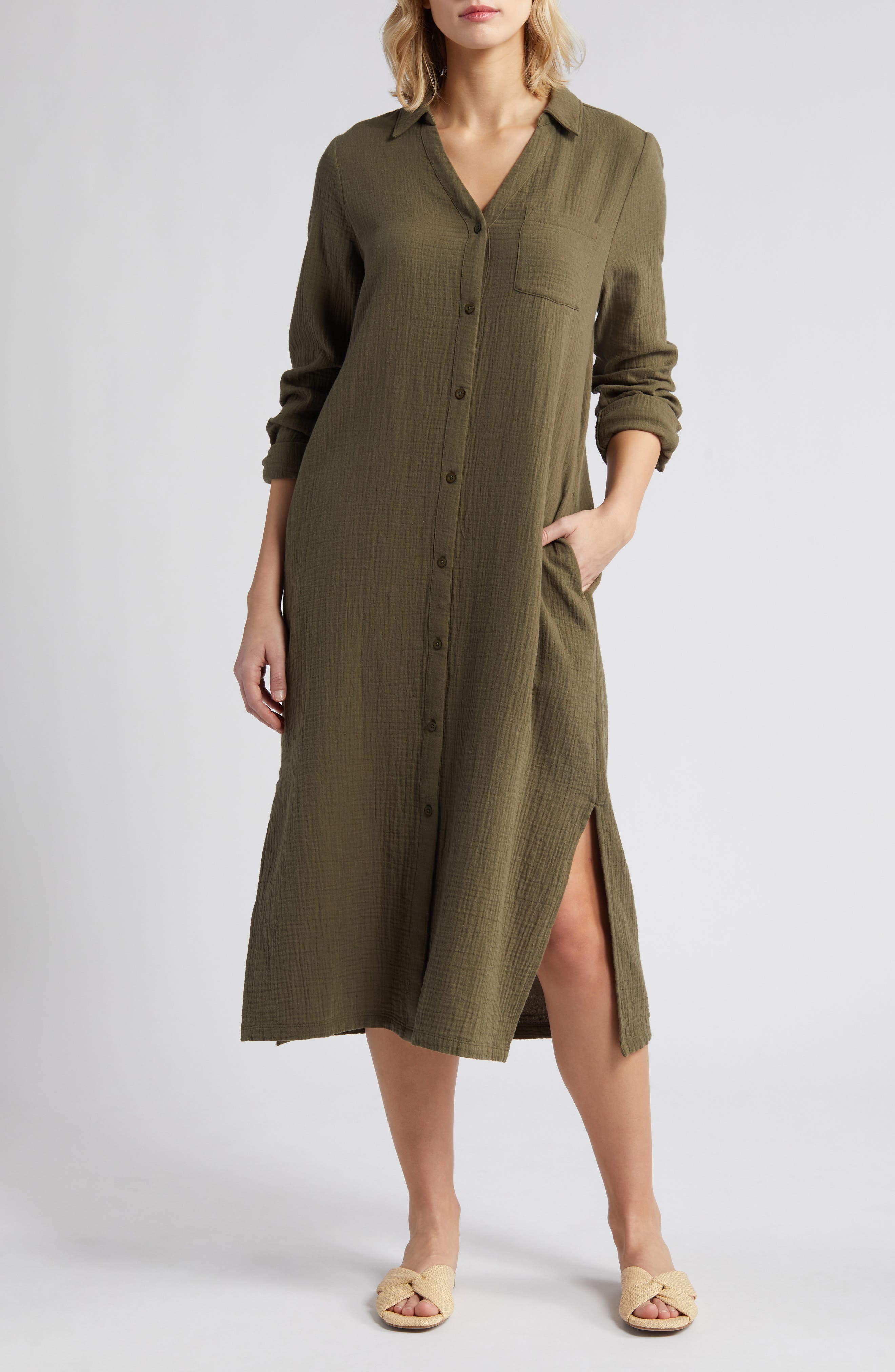 Green Shirt Dress