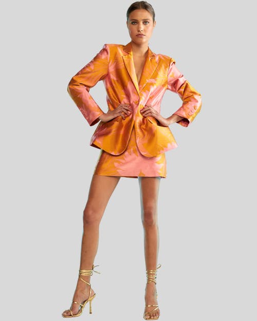 Cynthia Rowley Harper Jacquard Skirt In Orange