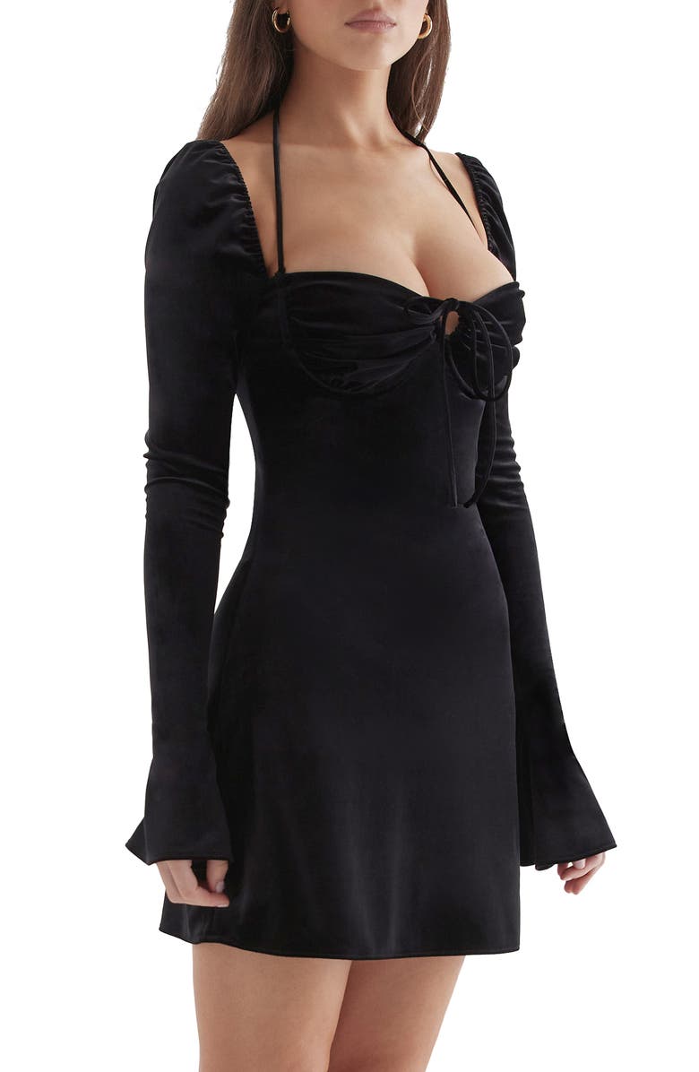 HOUSE OF CB Babydoll Halter Minidress Nordstrom