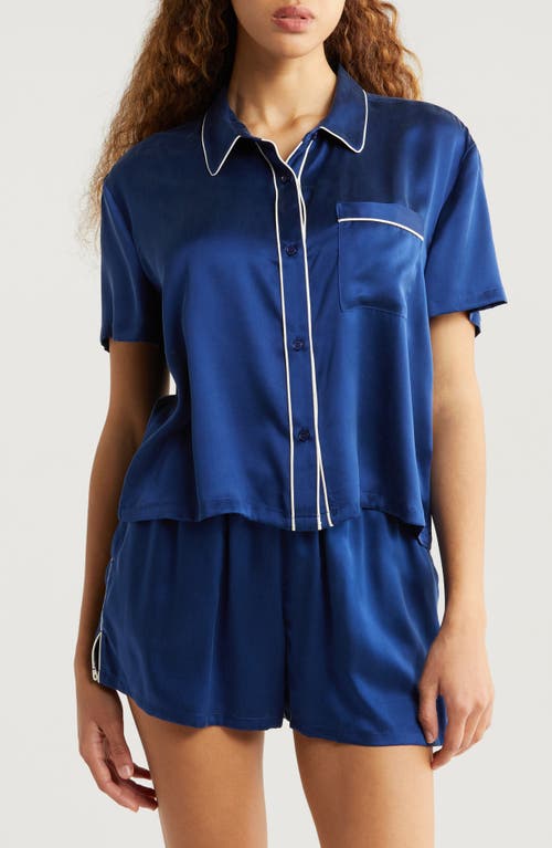 Shop Nordstrom Washable Silk Short Pajamas In Blue Depths