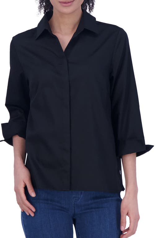 Foxcroft Beatrice Side Button Accent Shirt at Nordstrom,