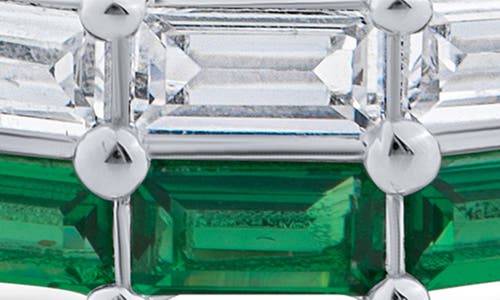Cz By Kenneth Jay Lane Baguette Cubic Zirconia Double Band Ring In Green/silver