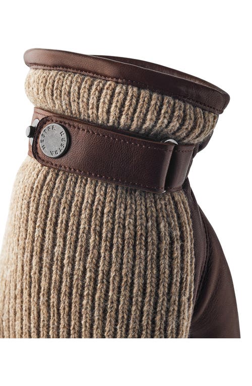 Hestra Christopher Wool Blend & Leather Gloves In Light Brown