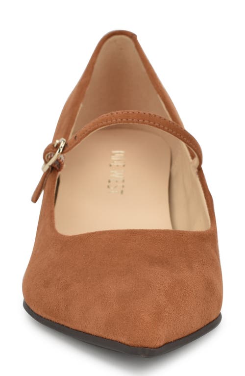 Nine West Prix Mary Jane Pointed Toe Pump In Dark Natural