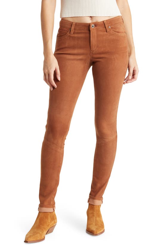 Ag Npd Super Skinny Leather Jeans In Terra Rossa