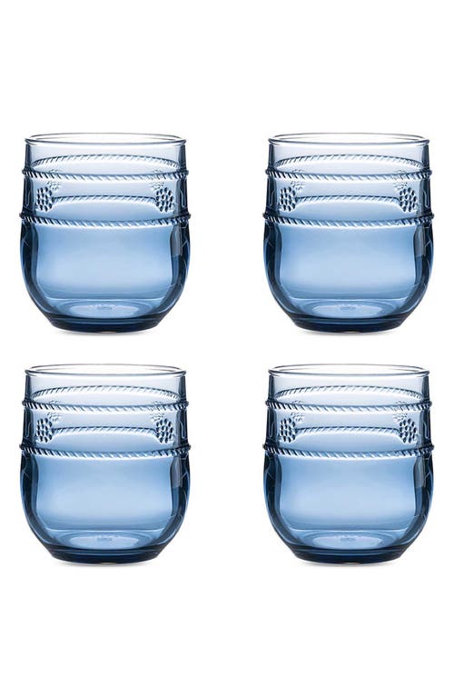 Juliska Isabella Acrylic Small Blue Tumblers, Set Of 4 In Blue