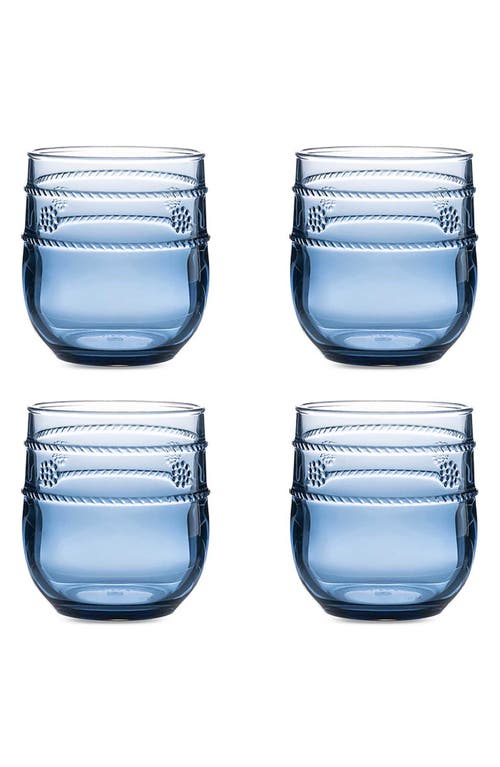 Shop Juliska Isabella Set Of 4 Acrylic Small Tumblers In Blue