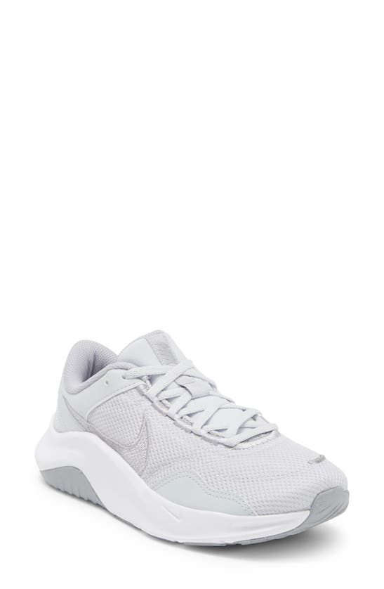 Nike Legend Essential 3 Athletic Sneaker In Pure Platinum/ Silver/ White