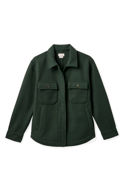 Shop Brixton Durham Felted Shirt Jacket In Deep Forest